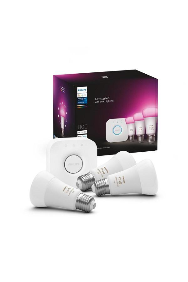 Philips Huewca 9W E27 Renkli Akıllı Ampul 3'Lü Başlangıç Seti - Image 1