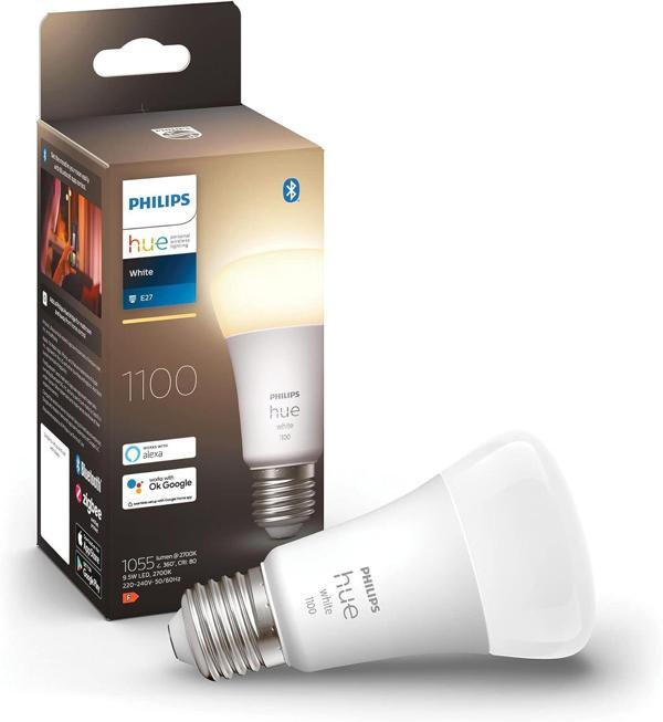 Philips Huew 9.5-75W Beyaz Akıllı Ampul E27 Bluetooth Özellikli - Sarı Işık - Image 1