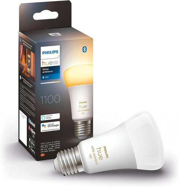 Philips Huewa 8-75W Beyaz Ambiyans Akıllı E27 Led Ampul, Bluetooth Özellikli - Image 1