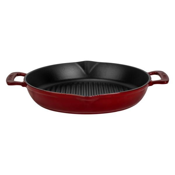 Yuvarlak Izgara Tavası Döküm Demir Yekpare Çift Kulplu Çap(Ø)32cm. - Image 1
