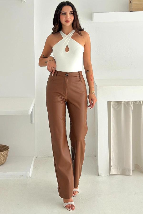 İçi Kadife Deri Pantolon - Image 1