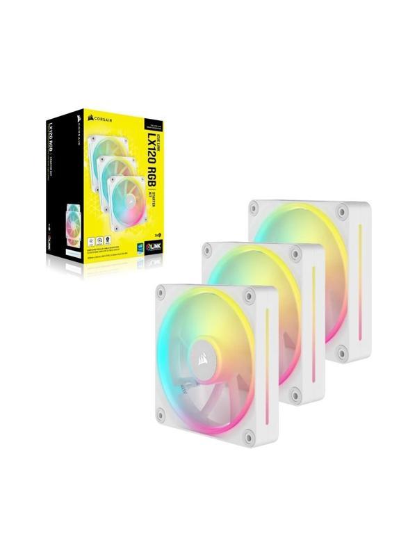 CORSAIR iCUE LINK LX120 RGB 120mm PWM Beyaz Üçlü Kasa Fanı - Image 1