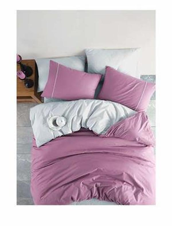 MAJOLİ ÇİFT KİŞİLİK RANFORCE DÜZ RENK NEVRESİM TAKIMI LONDON - Image 1