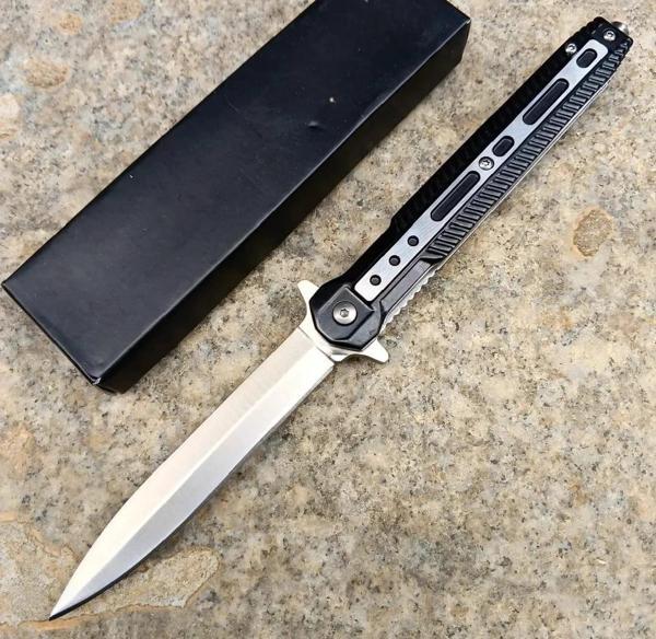 AlsepeteAvm Siyah Otomatik Metal Beyfendi Kamp Çakısı - Image 1