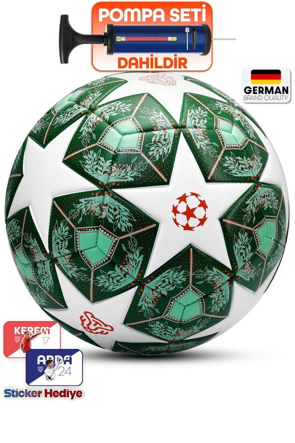 Profesyonel Futbol Topu 2025 Şampiyonlar Ligi Pompalı Sert Zemin Halı Saha Futbol Topu No5 Yeşil 555 - Image 1