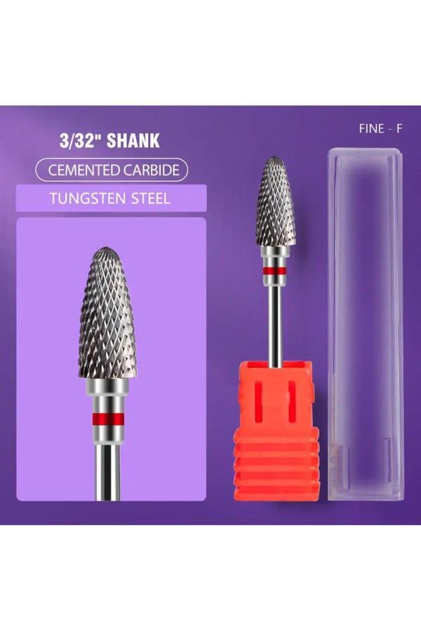 Ellea Nail Tombul Kırmızı Çelik Freze Uç - Image 1