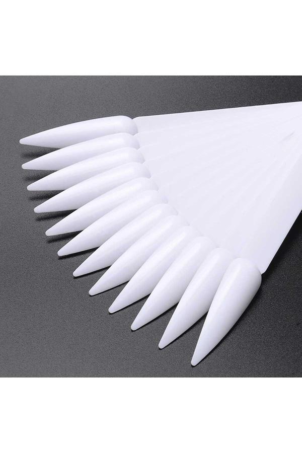 Ellea Nail Kalıcı Oje Stiletto Renk Kartelası Beyaz Renk 40'Lı - Image 1