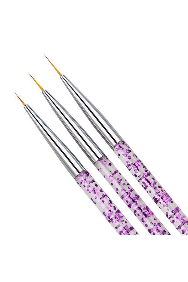 Ellea Nail 3'Lü Nail Art Tırnak Süsleme Fırça Seti - Image 1