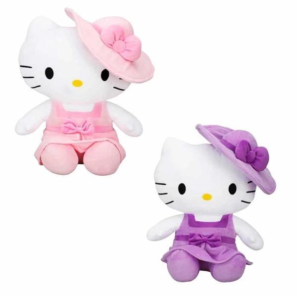 Hello Kitty Şapkalı Peluş Oyuncak 36 cm - 1  Adet Stokta Olan Gönderilir - Image 1