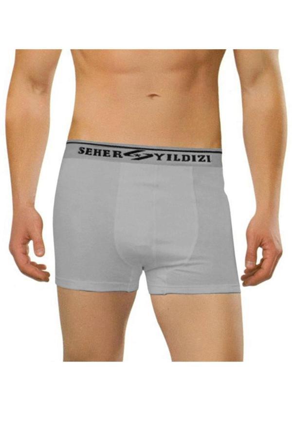Seher Yıldızı Erkek Pamuklu Likralı Boxer 6 Lı Paket - Image 1