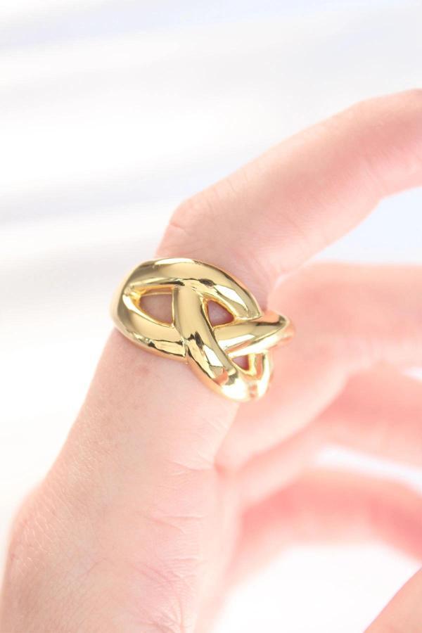Düğüm Model Gold Renk Ayarlanabilir Yüzük - Image 1