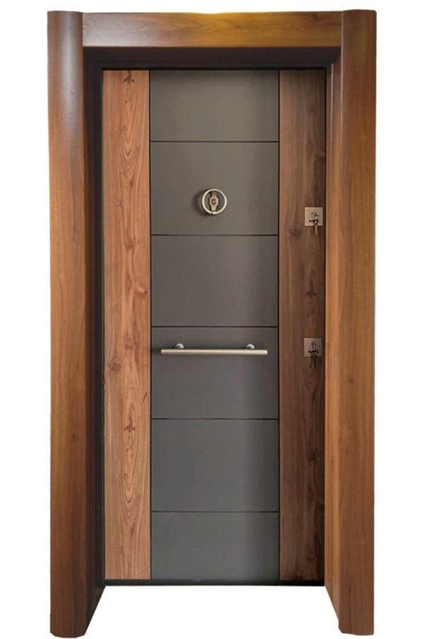 Tezdoor Çelik Kapı, Rustik Çizgili Düz Model Tırnaklı Sistem Çelik Kapı Sol - Image 1