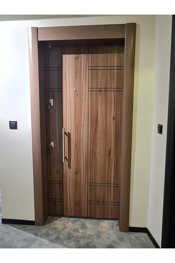 Tezdoor Çelik Kapı, Tırnaklı Daire Kapı Düz Model Statik Kasalı Tanganika Daire Kapısı Sağ Açılım - Image 1
