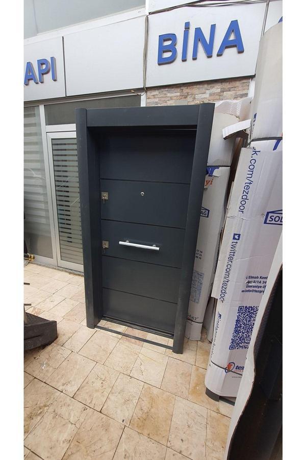 Tezdoor Kompozit Çelik Kapı, Statik Kasalı Beyaz Renk Düz Model Tırnaklı Sistem Sol Açılım - Image 1