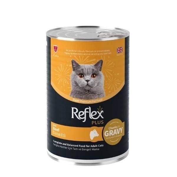 Reflex Plus Sos İçinde Dana Etli Yetişkin Konserve Kedi Maması 400 Gr - Image 1