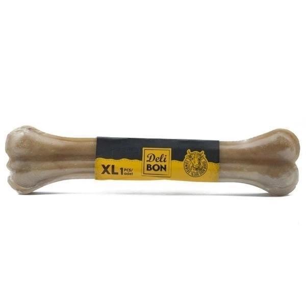Delibon Deri Pres Vakumlu Kemik Köpek Ödülü Naturel 27 Cm 1 Adet - Image 1