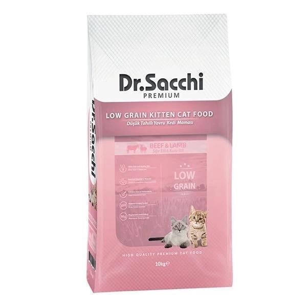 Dr.Sacchi Premium Düşük Tahıllı Sığır ve Kuzu Etli Yavru Kedi Maması 10 Kg - Image 1