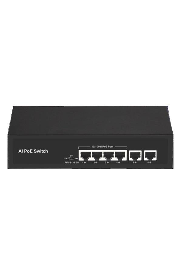 4port +2 UPLINK 60w FULL PoE 08ODS-4P2U 10/100 Yönetilemez Switch Uyumlu - Image 1