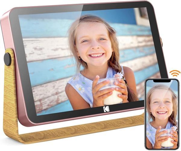 Kodak 10.1 Inc WiFi Dijital Fotoğraf Çerçevesi 1200x800 Dokunmatik Ekran, Pembe - Image 1