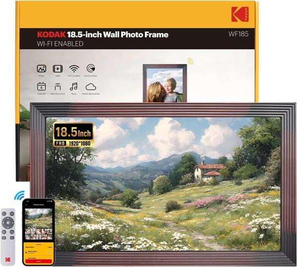 Kodak 18.5 Inc Ahşap WiFi Dijital Fotoğraf Çerçevesi, 1920 x1080, Kumandalı - Image 1