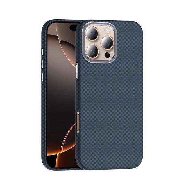 Apple iPhone 16 Pro Max Kılıf M-safe Şarj Özellikli Karbon Fiber Görünümlü Zore Gros Kapak - Image 1
