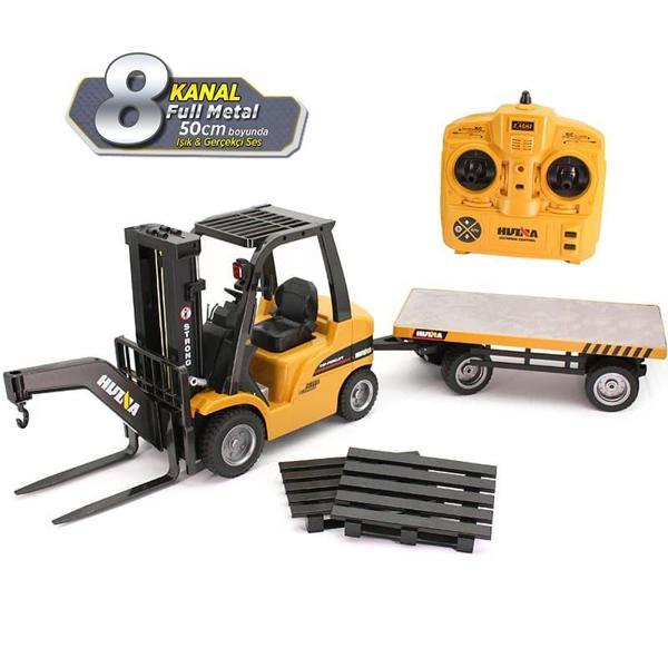 HUINA 1576 1/10 Yüksek Kalite RC Model Forklift & Römork Vinç Set İş Makinesi RC Uzaktan Kumandalı Metal-2.4G - Image 1