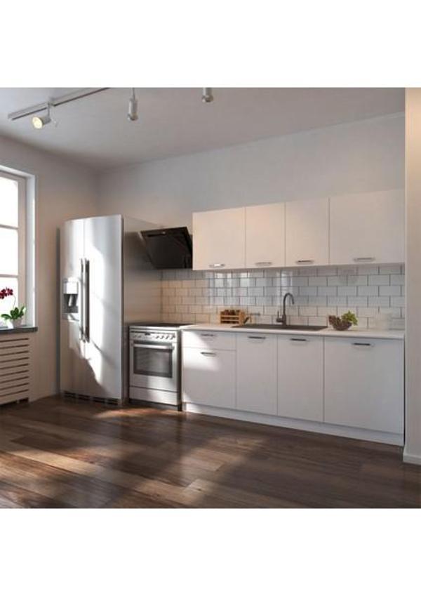 Tdesigno Sedef Hazır Mutfak Dolabı 200 Cm - Beyaz – Tezgah Dahil - Image 1