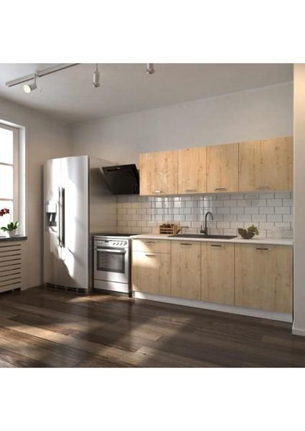 Tdesigno Piraye Hazır Mutfak Dolabı 200 Cm - Atlantik Çam - Tezgah Dahil - Image 1