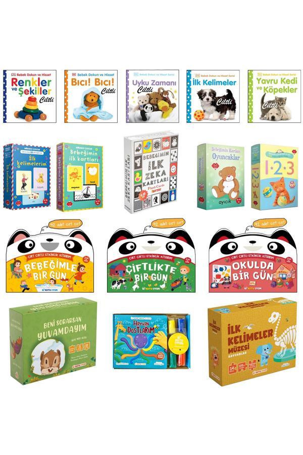 Bebek Dokun Ve Hisset Renkler Ve Şekiller Pearson Banyo Uyku Zamanı Bebeğimin İlk Zeka Kartları 16Lı - Mikado Yayınları - Image 1