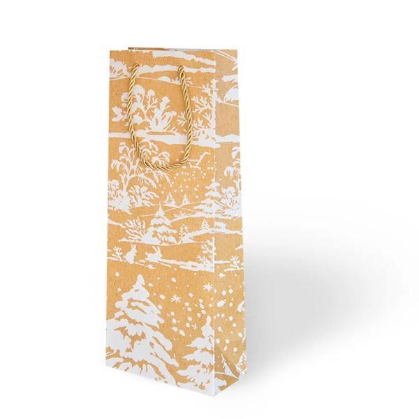 Yılbaşı Varak Baskılı Lüks Karton Çanta 12x35 - Gold Detaylı - Image 1