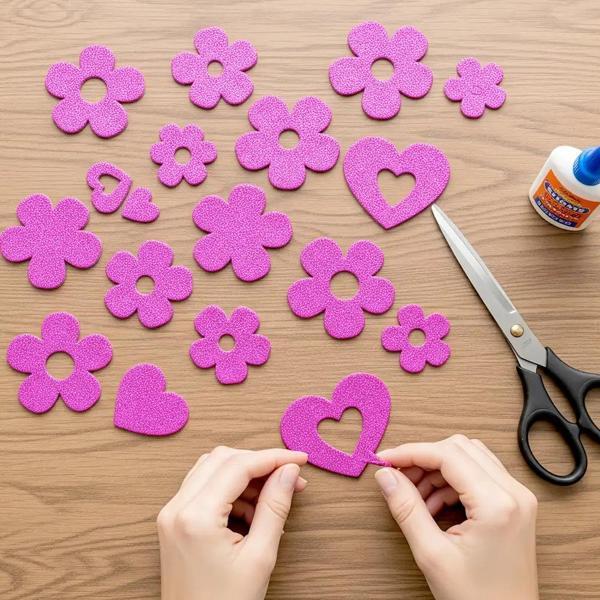 Simli Pembe A4 Eva Tabaka - Image 1