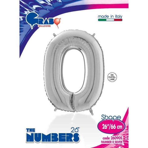 0 Rakam Supertrend Gümüş Folyo Balon 26" - Image 1