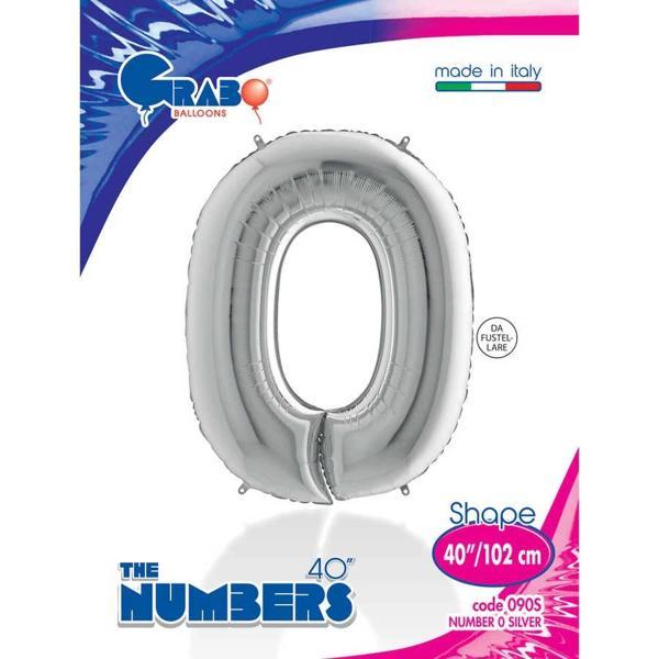 0 Rakam Supertrend Gümüş Folyo Balon 40" - Image 1