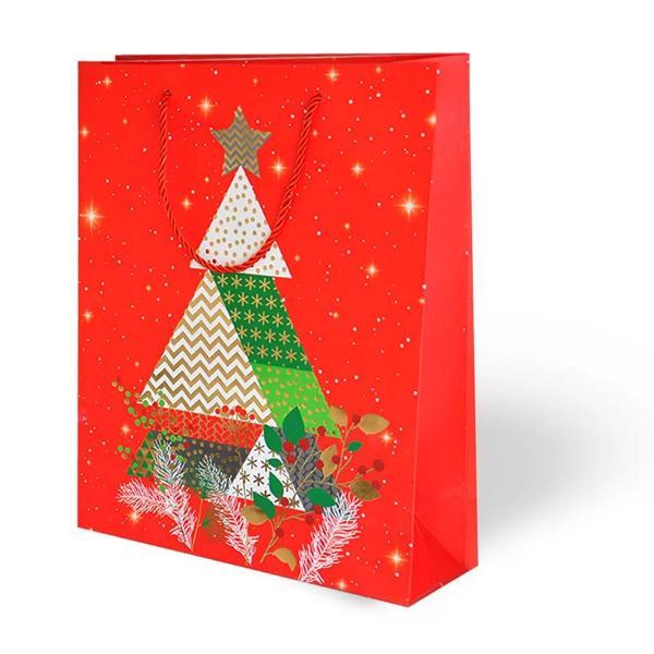 Yılbaşı Varak Baskılı Lüks Karton Çanta 26x32 - Gift - Image 1
