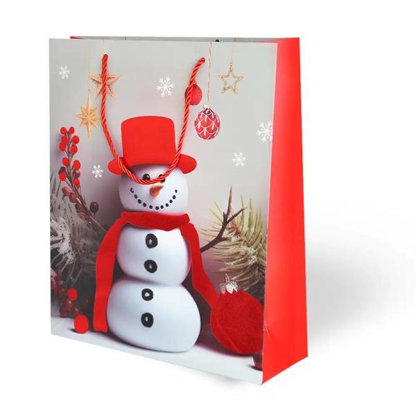 Yılbaşı Varak Baskılı Lüks Karton Çanta 26x32 - Noel - Image 1