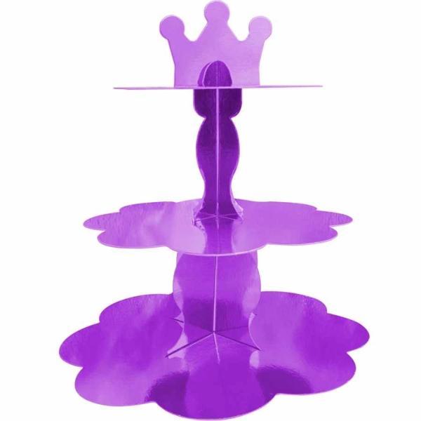 Metalik Mor Cupcake Standı - Image 1