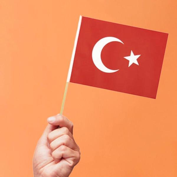 Ahşap Çıtalı Kuşe Bayrak 20x30 50li -Ay Yıldız- - Image 1