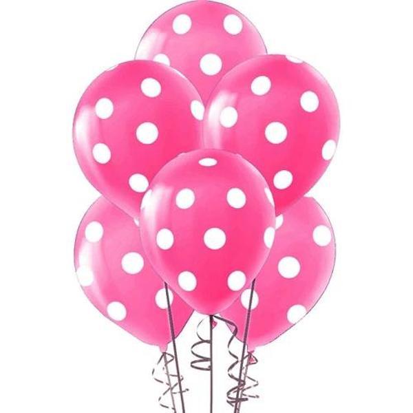 Çepeçevre Beyaz Puantiyeli Açık Pembe Balon 12" - Image 1