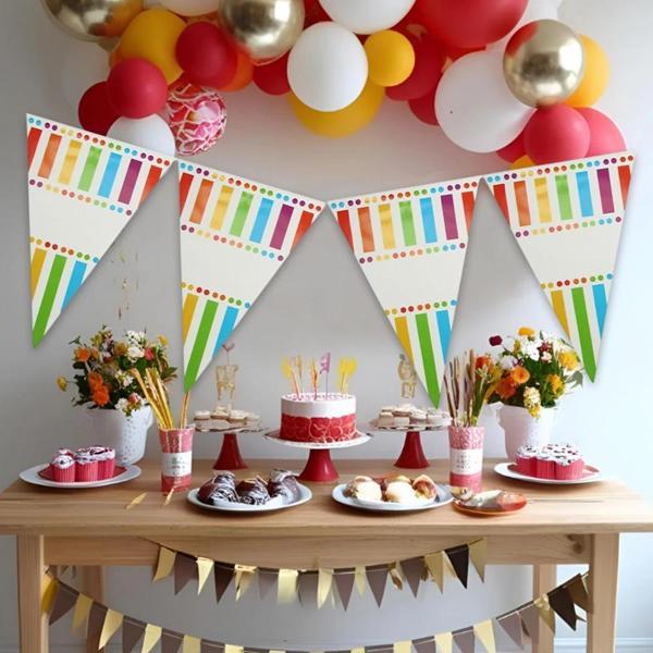 Gökkuşağı Partisi Üçgen Flama - Image 1