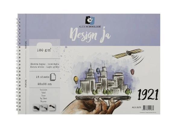 Supertrend Design Ja İnce Dokulu Resim ve Eskiz Çizim Defteri 180 gr. 25x35 cm. 15 Sayfa - Image 1