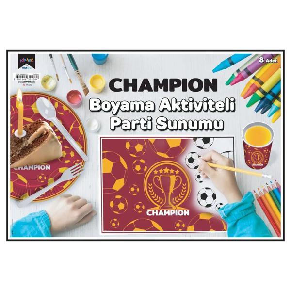 Champion Sarı Kırmızı Boyama Aktiviteli Parti Sunumu 8'li - Image 1