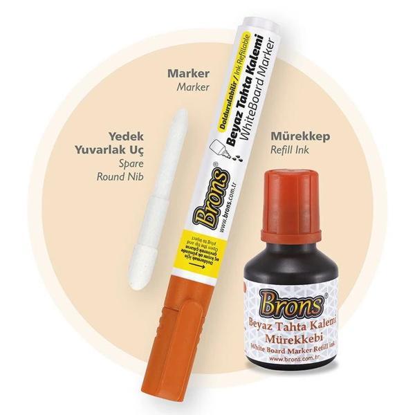 Supertrend Doldurulabilir Tahta Kalemi Seti Turuncu (Kalem + Mürekkep + Yedek Uç) - Image 1