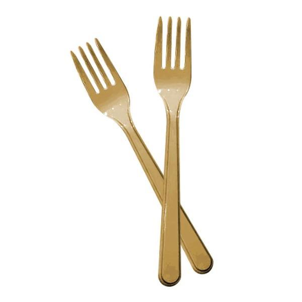 Altın Plastik Çatal - Image 1