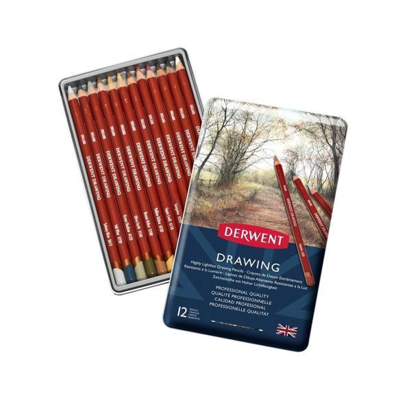 Supertrend Drawing Pencils Renkli Çizim Kalemi Seti 12'li Teneke Kutu - Image 1