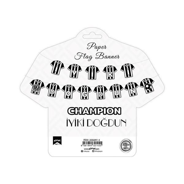 Champion Siyah Beyaz İyi ki Doğdun Harf Afiş - Image 1