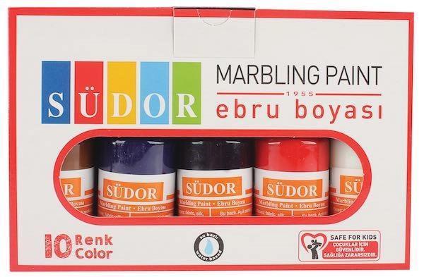Supertrend Ebru Boyası Seti 10 Renk x 30 ml. Damlalıklı Şişe - Image 1
