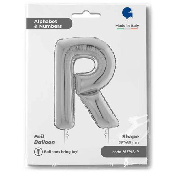 R Harf Supertrend Gümüş Folyo Balon 26" - Image 1