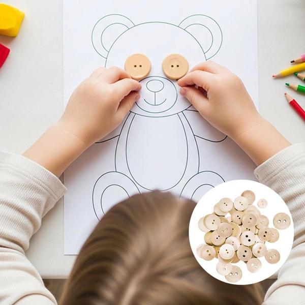 2 Boy Tahta Düğme - Image 1