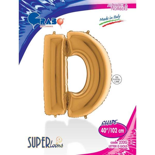 D Harf Supertrend Altın Folyo Balon 40" - Image 1