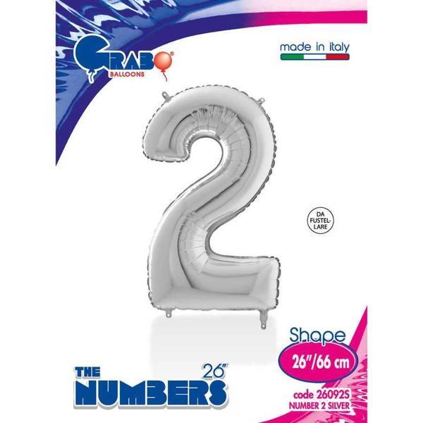 2 Rakam Supertrend Gümüş Folyo Balon 26" - Image 1